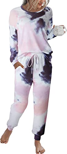 Photo 1 of LOGENE Women's Pajamas Set Long Sleeve Sweatshirt and Long Pants Loungewear Sets Sleepwear with Pockets
 SIZE L 