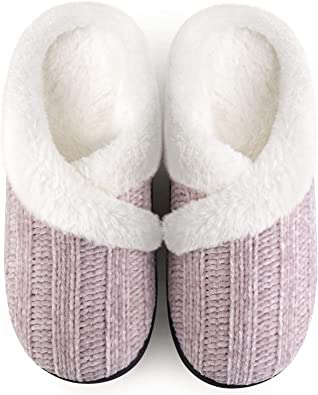 Photo 1 of Slippers for Women Fuzzy House Slip on Indoor Outdoor Bedroom Furry Fleece Lined Ladies Comfy Memory Foam Female Home Shoes Anti-Skid Rubber Hard Sole
 SIZE 8/ 8.5