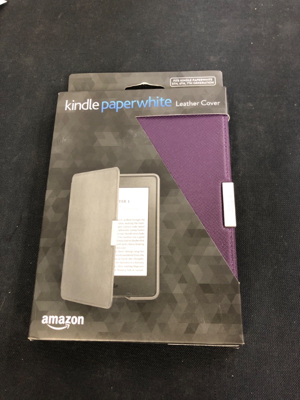 Photo 2 of Amazon - Leather Case for Kindle Paperwhite - Royal Purple
