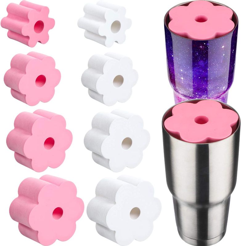 Photo 1 of Cup Turner Foam White and Pink Cup Turner Inserts Accessories 2.44/2.83/3.18/3.74 Inch Diameter Foam Inserts for Tumblers Bottles Cups (12 Pieces)
