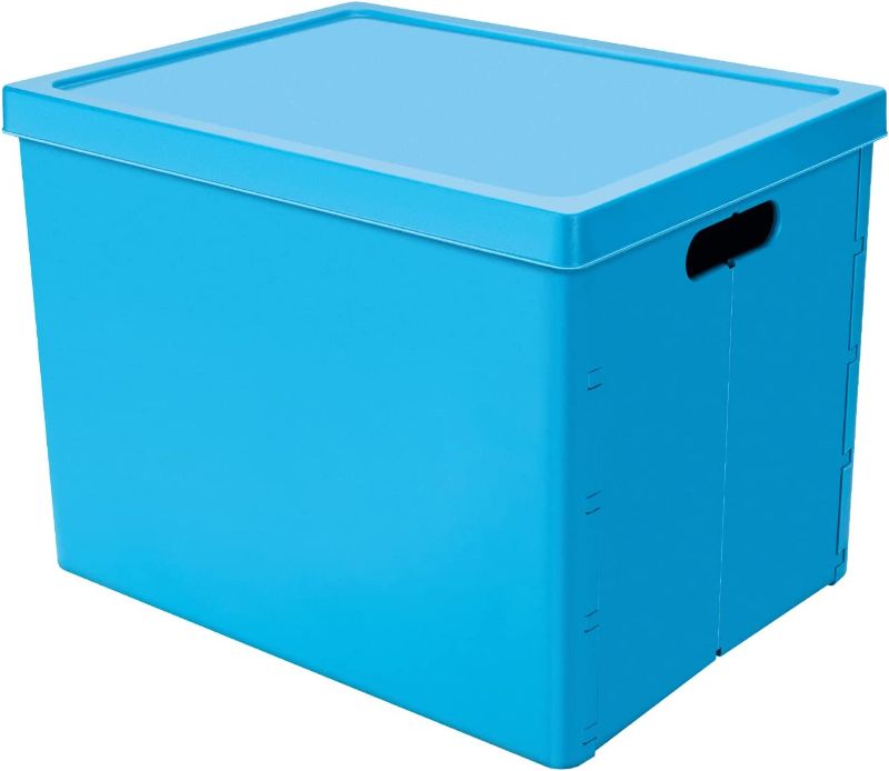 Photo 1 of Collapsible Storage Bins, Steelyco Plastic Storage Bins for Space-Save, Storage Bins for Outdoors, Home Organization, Stackable Storage Bins for Indoor Restocking (44.4 Quart/42L, 17.52" x 13.19" x 12.99")
