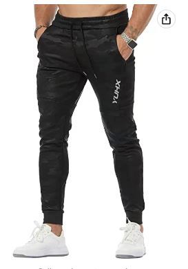 Photo 1 of Mens Joggers Sweatpants Slim Fit Tapered Camo Casual Gym Workout Pants with Zipper Pockets XL 
--- Factory Sealed --- 