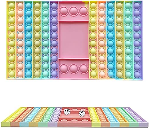 Photo 1 of Wuximde Big Pop Fidget Game Toys, Chess Board Square Bubble Pop Toys, Intellectual Sensory Toys, Decompression Toys, Parent-Child Interaction Relatives and Friends Fingertip Toys Gifts (Pink), Large
