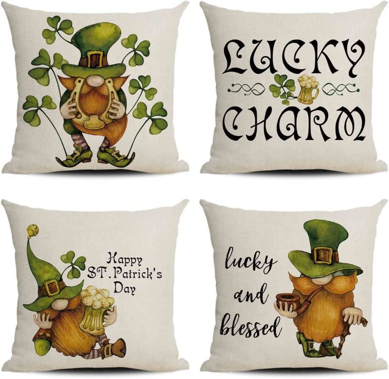 Photo 1 of CARROLL St. Patrick's Day Throw Pillow Cover Set of 4 Vintage Green Lucky Happy St. Patrick's Day Pillow Cover?Home Decor Sofa Balcony Cushion Cover Pillow Cover 18x18 Inch
--- Factory Sealed --- 