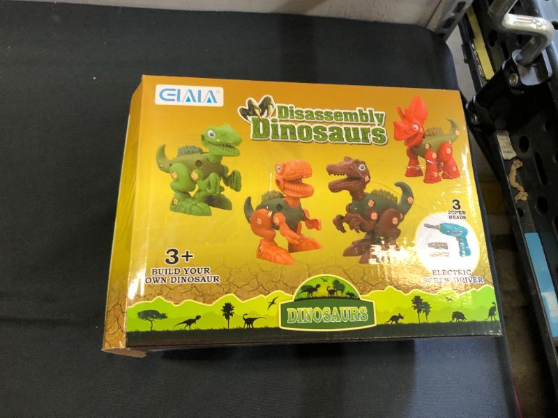 Photo 2 of Dinosaur Toys for Kids, Take Apart Dinosaur Toys & Figure Play Mat & Electric Drill, Realistic Educational Dinosaur Toys, for Kids Age 3 4 5 6 7 8 Year Old (4 Pack)
