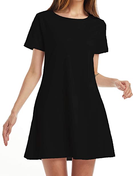 Photo 1 of YIKUSO Women's Summer Casual Loose Tshirt Dresses Short Sleeve Boho Beach Dress
 SIZE L 