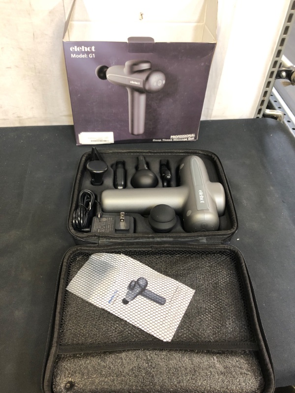 Photo 2 of Massage Gun Portable Massager with 6 Massage Heads 5 Speed for Pain Relief with Storage Bag
