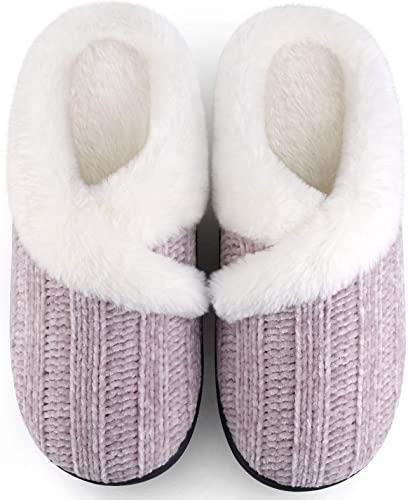 Photo 1 of Homitem House Slippers for Women Indoor and Outdoor Fuzzy Slippers with Arch Support Fluffy Slippers with Memory Foam Winter Bedroom Warm Slippers House Shoes for Womens Slippers Size 11-12
