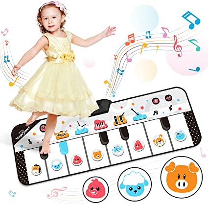 Photo 1 of EagleStone Musical Piano Mat, 42"x14.2" Keyboard Play Mat with 21 Musical Sounds, Electronic Music Animal Touch Play Blanket, Musical Toys, Early Education Toys for Baby Girls Boys Toddlers
