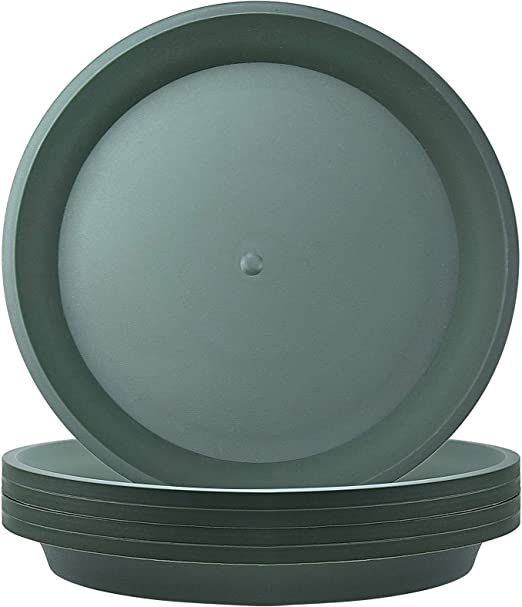 Photo 1 of 5 Pack Green Plant Saucer Heavy Duty Sturdy Drip Trays for Indoor and Outdoor Plants (4 inch, Round) --- 2 pack 
