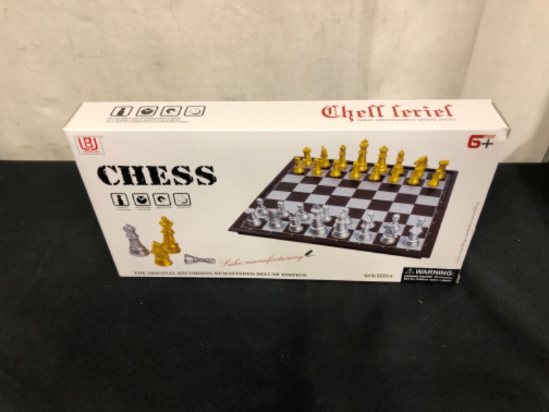 Photo 2 of 12.5 Inch Magnetic Travel Chess Set with Folding Chess Board 