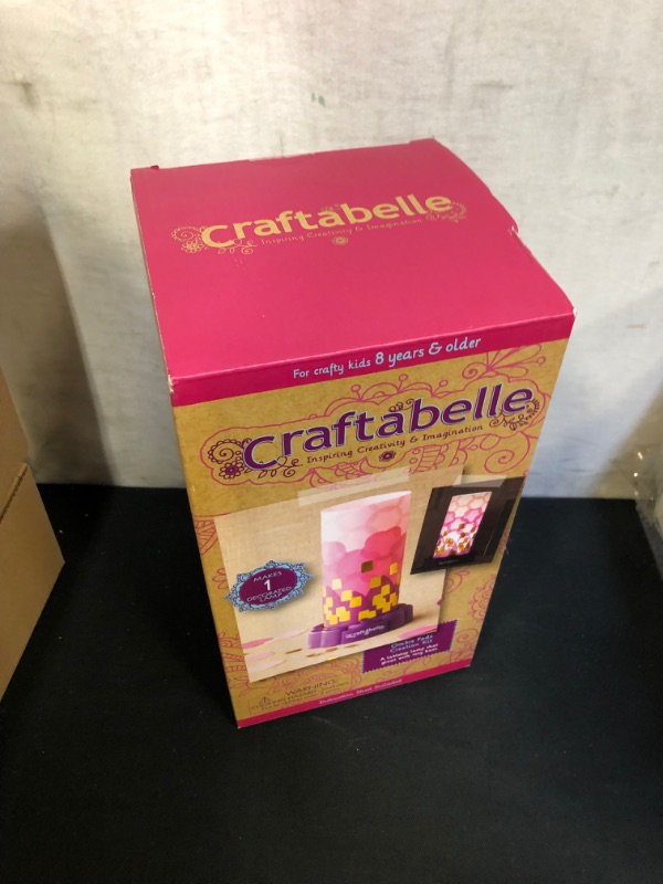 Photo 1 of Craftabelle – Ombre Fade Creation Kit – Lampshade Decorating Kit – 323pc LED Lamp Set with Fabric & Accessories – DIY Arts & Crafts for Kids Aged 8 Years +