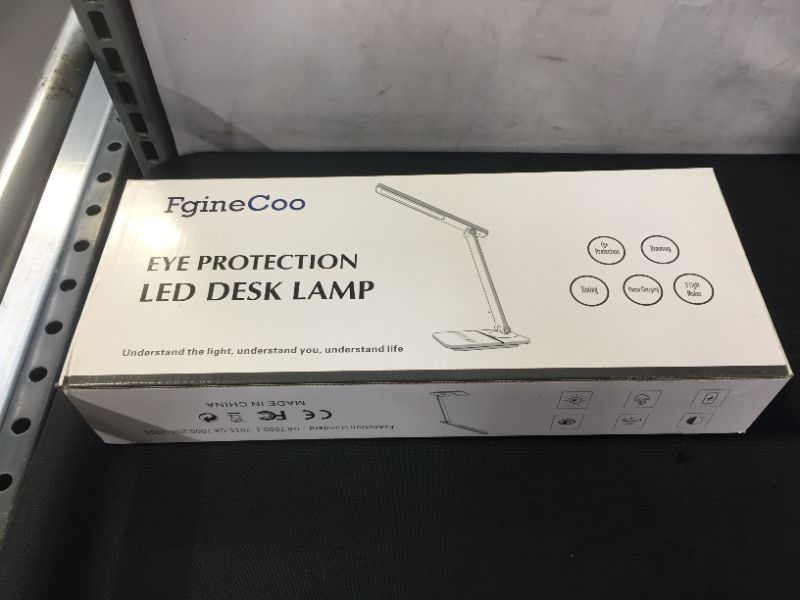 Photo 1 of Desk Lamp, Eye-Caring LED Desk Lamp for Home Office, 14W Desk Light with Reading Mode, 3 Color Modes with 800 Lumens Stepless Dimming, Touch Control, USB Charging Port, 10min Auto Timer, Phone Stand
