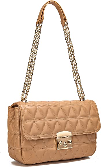 Photo 1 of Duomier Quilted Crossbody Bag for Women Medium With Chain Quilted Purses Shoulder Handbags Bag Faux Leather
