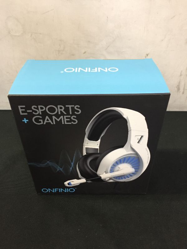 Photo 2 of ONFINIO Gaming Headset PC Headphone with Surround Sound Stereo, PS4 Headset with Noise Canceling Mic & LED Light,Compatible with PC PS4 PS5 Xbox One Laptop Mac Phone Tablet
