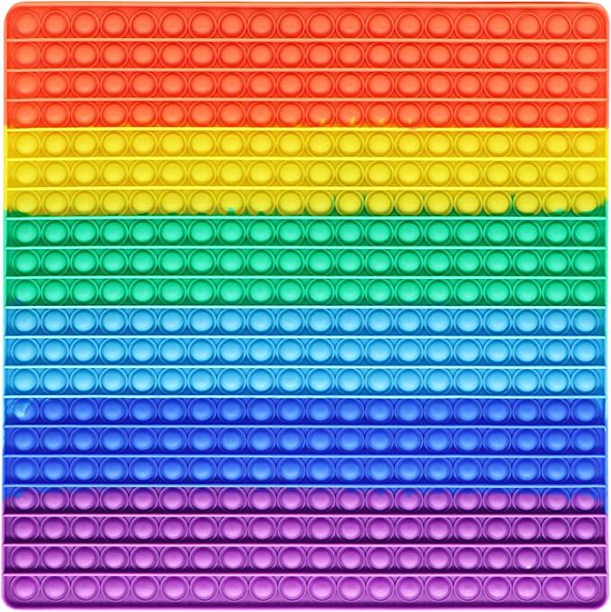 Photo 1 of J.Y.Memorize 400 Bubbles Pop, Largest Biggest Pop World, Rainbow Square Jumbo Giant Pop Big, Extra Large Pop Size Fidget XL Huge Pop Mega, Super Popper Popping 15.7 inch Grande Massive Pop 40cm
