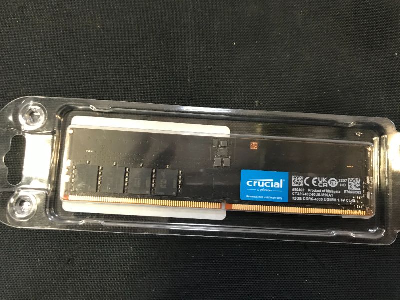 Photo 2 of Crucial RAM 32GB DDR5 4800MHz CL40 Desktop Memory CT32G48C40U5 ---- factory sealed
