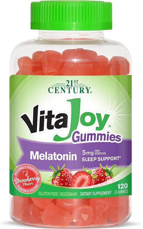 Photo 1 of 21st Century Vitajoy Melatonin Gummies, Multi, Strawberry, 120 Count EXP 11/23
