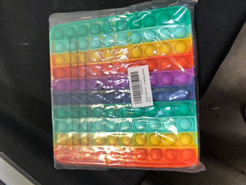 Photo 2 of 100 Bubble Jumbo Toy for Kids Adult, Giant Huge Large Mega 20cm 8 Inch Big Press Pop Poppop Poop Popper Po it Sensory Austim Anxiety ADHD Stress Relief Game Square Rainbow
