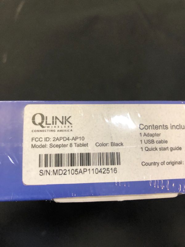 Photo 3 of Q Link Wireless Scepter 8, 16GB, Android FACTORY SEALED