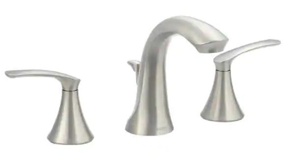 Photo 1 of Darcy 8 in. Widespread 2-Handle High-Arc Bathroom Faucet in Spot Resist Brushed Nickel
(factory sealed)