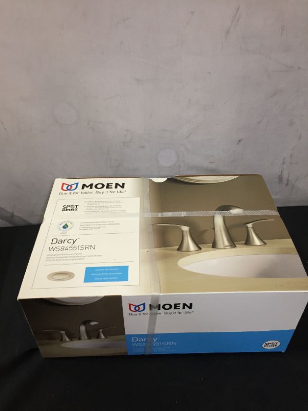 Photo 2 of Darcy 8 in. Widespread 2-Handle High-Arc Bathroom Faucet in Spot Resist Brushed Nickel
(factory sealed)