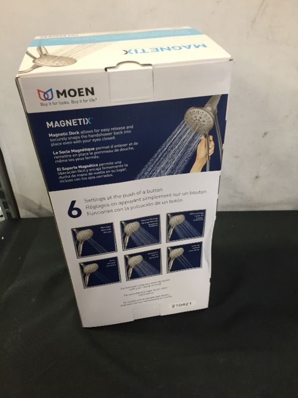 Photo 1 of Attract with Magnetix 6-Spray 5.5 in. Single Wall Mount Handheld Adjustable Shower Head in Spot Resist Brushed Nickel