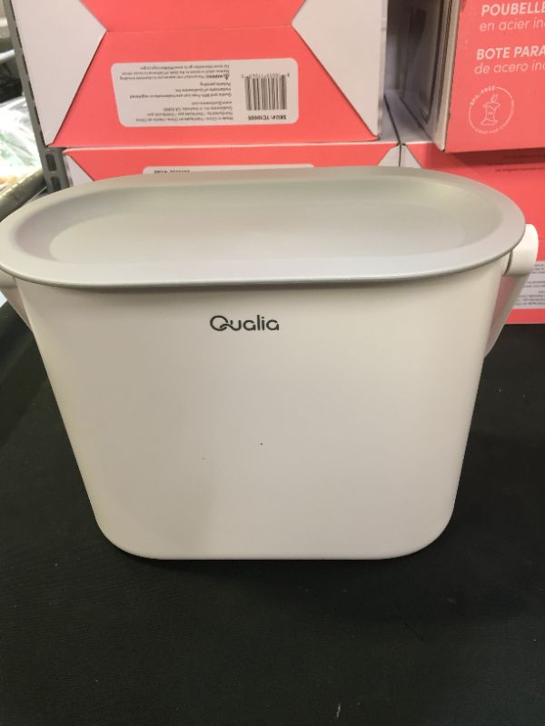 Photo 1 of 1 Gal. ABS Plastic Slim Multi-Purpose Countertop Compost Trash Can with Gray Lid
