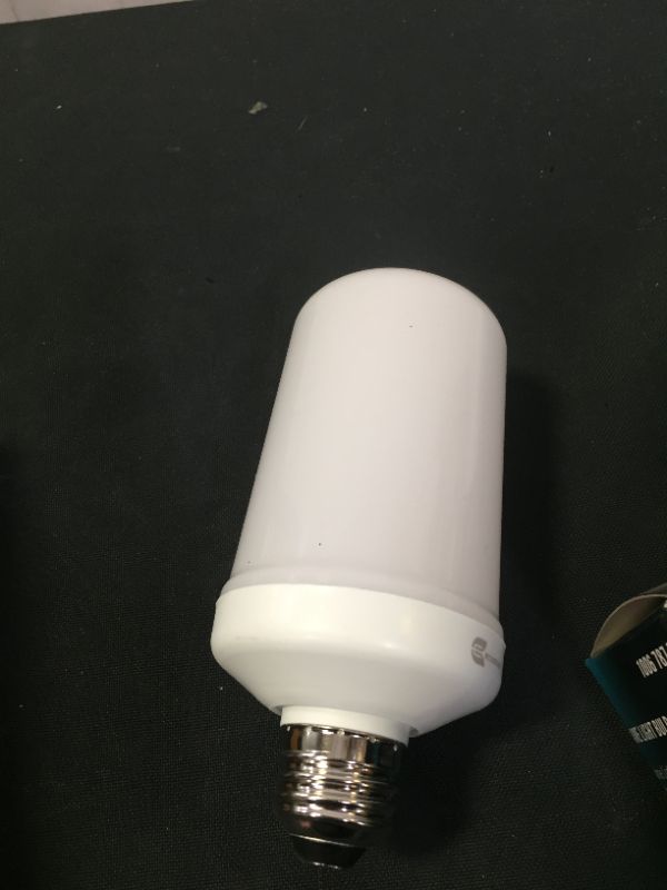 Photo 3 of 
EcoSmart
3-Watt Equivalent A19 Cylinder Flame Design LED Light Bulb Amber (1-Pack)