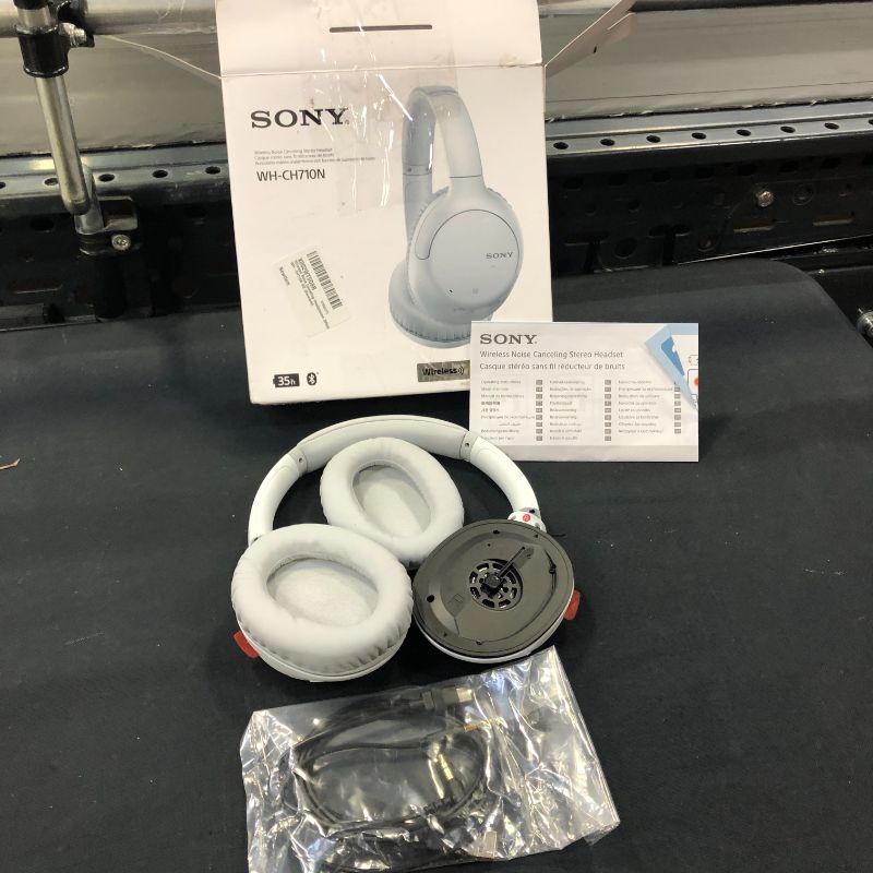 Photo 2 of Sony WH-CH710N Wireless Noise-Cancelling Over-the-Ear Headphones - White
