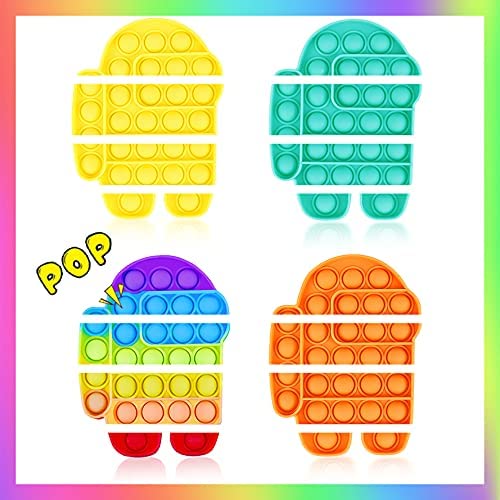 Photo 1 of 4 Pack Pop Rainbow Sensory Toy?Anxiety Autism Relieve Relief Bubble Silicone Game Gift Special Kid Teen Adult ADHD Set Satisfying Box us---factory sealed