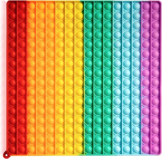 Photo 1 of Zoldag 256 Bubbles Jumbo Huge Rainbow Pop Pops Poppers it Sensory Fidget Toy, Big Giant Mega Size Square Squeeze Toys for Kids and Adults 12 Inch Large Pop…