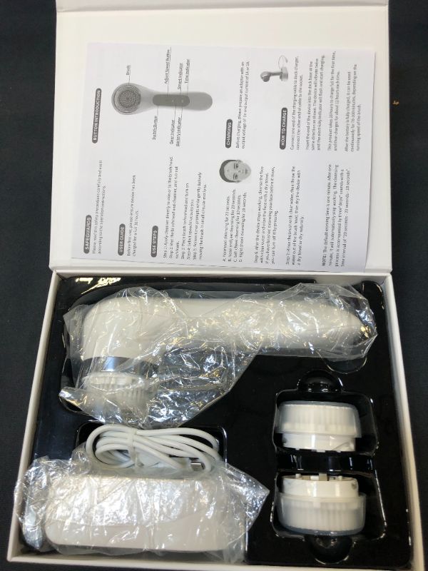 Photo 1 of Facial Cleansing Brush, Wireless Charging Base Soft Brush Set with 3 Brush Heads for Face Spa, Exfoliating, Massaging and Deep Cleansing