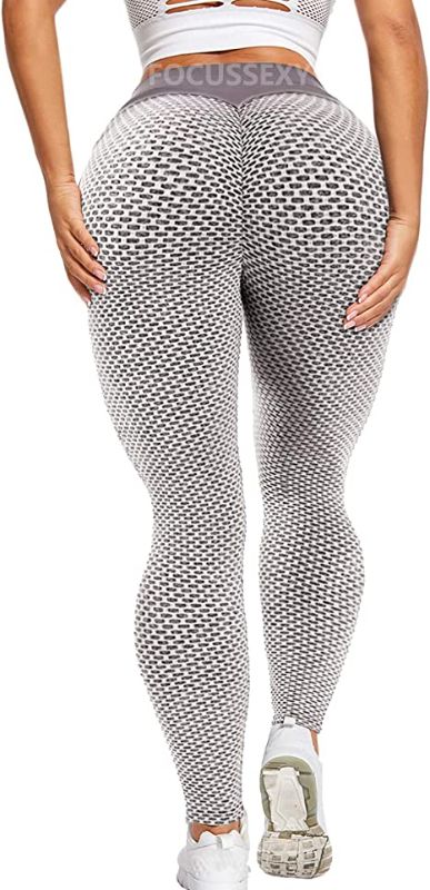 Photo 1 of FOCUSSEXY Women High Waist Butt Lifting Yoga Pants Tummy Control Scrunch Booty Leggings Anti Cellulite Workout Tights  Size L