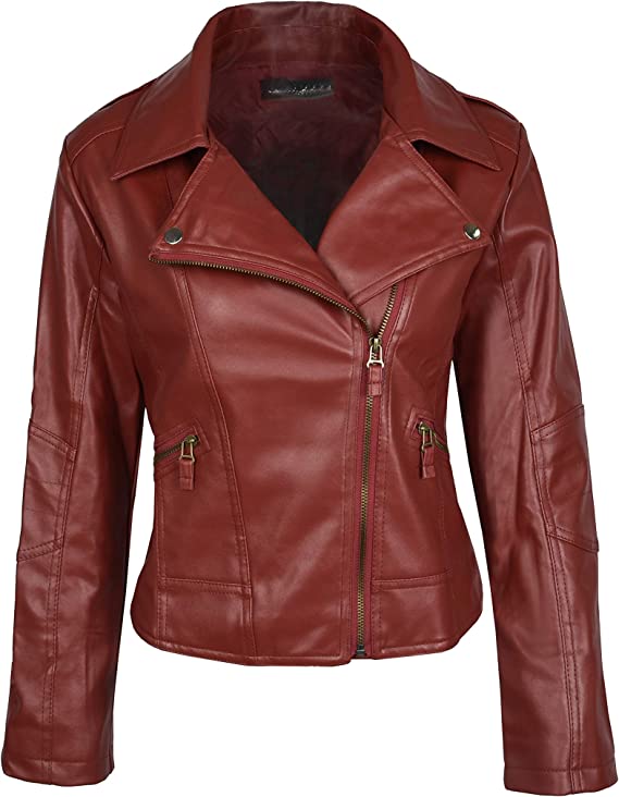 Photo 1 of GetUBacK Vintage Women's Slim Biker Motorcycle PU Leather Zipper Jacket Punk Rock Size M