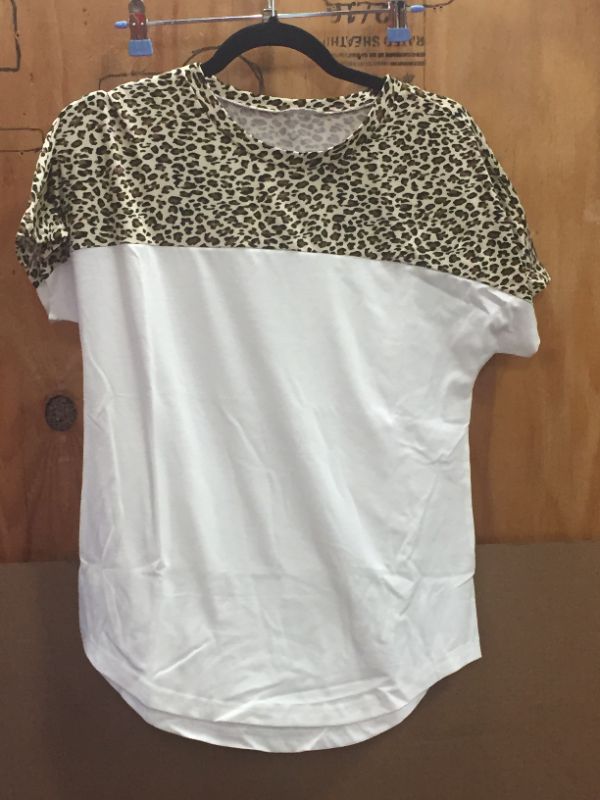 Photo 1 of Cheetah Print  Short Sleeve top White -Size S