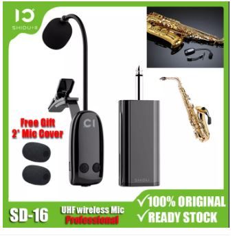 Photo 1 of SHIDU U16 UHF Wireless Musical Instruments Saxophone Microphone with Receiver Detachable Clip Universal for Speaker Professional Musical Orchestra Trumpet HiFi Megaphone Voice Amplifier Condenser Mini Mic
