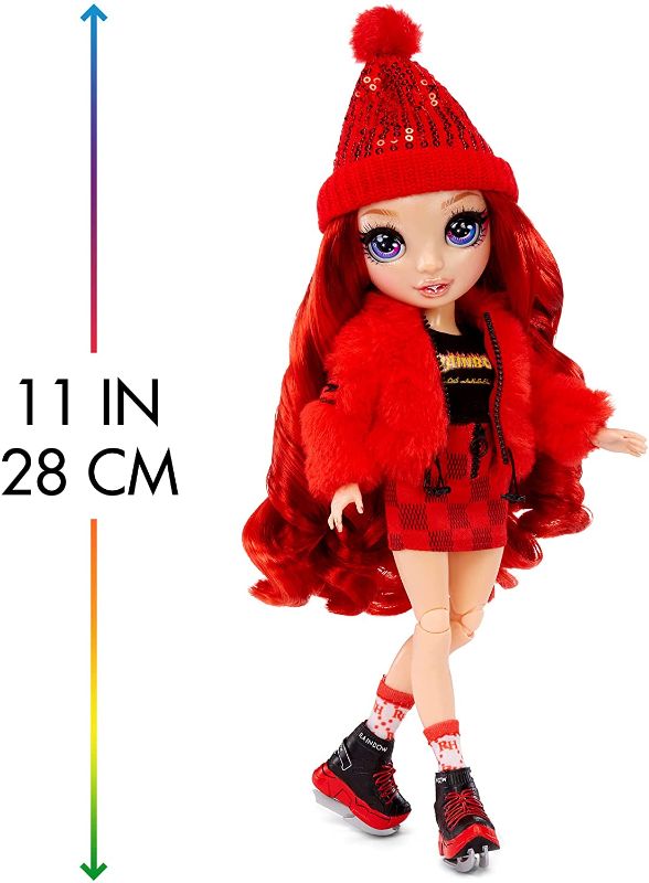 Photo 1 of 3 pack---Rainbow High Winter Break Ruby Anderson – Red Fashion Doll and Playset with 2 Designer Outfits, Snowboard and Accessories---------new factory sealed
