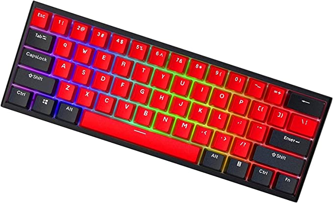 Photo 1 of BOYI Wired 60% Mechanical Gaming Keyboard,Mini RGB Cherry MX Switch PBT Keycaps NKRO Programmable Type-C Keyboard for Gaming and Working (Black Red Rose Color,Cherry MX Red Switch)-----factory sealed