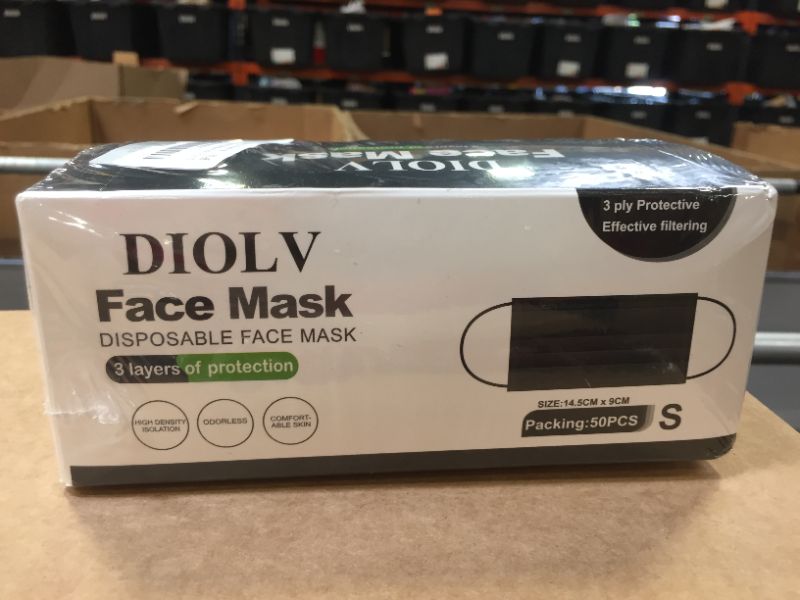 Photo 3 of DIOLV Kids Face Mask Childrens Youth Disposable Mask 3 Layer Small Face Mask for Young Child---factory sealed