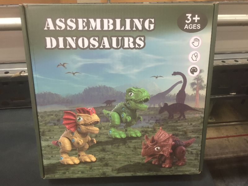 Photo 3 of Dinosaur Toys with 3 Dinosaurs, 3 Dinosaur Eggs, 1 Electric Dinosaur Drill, STEM Educational Construction for Kids Age 3, 4, 5, 6, 7, 8, Gifts for Boys and Girls---factory sealed