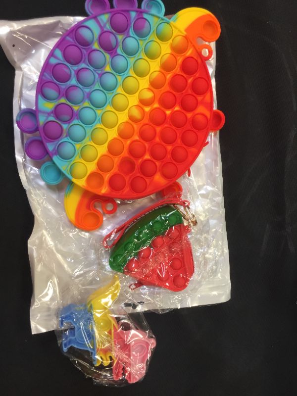 Photo 1 of HAJACK Bag Toy for Girls, with Push Bubble Keychain, Large Silicone Crossbody Bag and Purse, Autistic Sensory Stress Reliever Toys, Fidget Toys for Party Favors and Reward for Kids