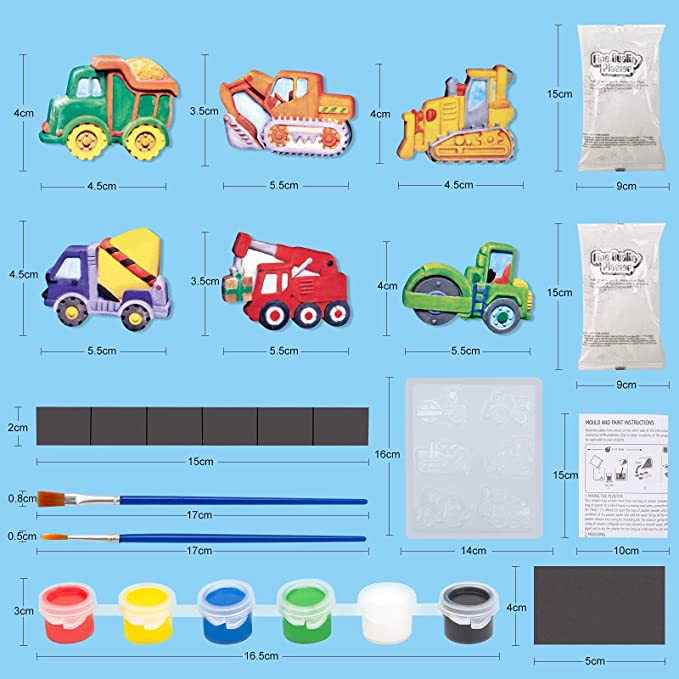 Photo 1 of Aviaswin Craft Kits for Kids, 6 Play Monster Trucks to Mold and Paint with Stickers for Creativity and Play, Ages 5 and Up---factory sealed