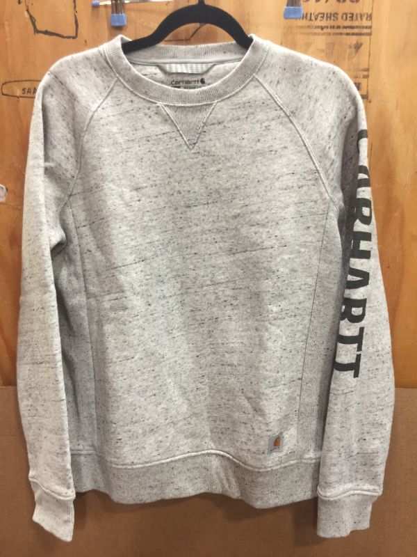Photo 2 of Carhartt Women's Relaxed Fit Logo Sleeve Crew Neck Printed Sweatshirt Size M(8-10)