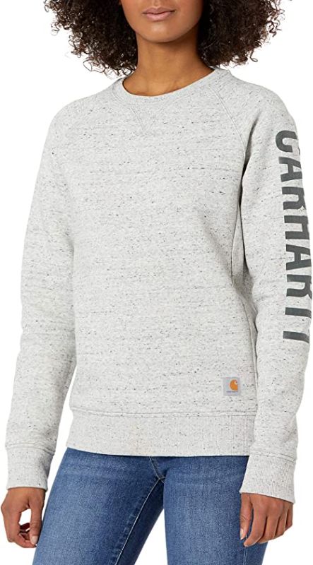 Photo 1 of Carhartt Women's Relaxed Fit Logo Sleeve Crew Neck Printed Sweatshirt Size M(8-10)