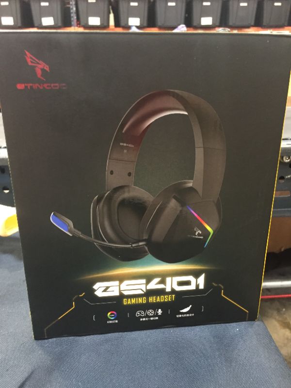 Photo 6 of SOMIC 2.4G Wireless Gaming Headset with Microphone for PS5, PS4, Computer Gamer Headphone with Stereo Sound, Detachable Mic, Soft Earmuffs, RGB LED Light, 10H+ Playtime (Xbox one in Wired Mode) GS401
