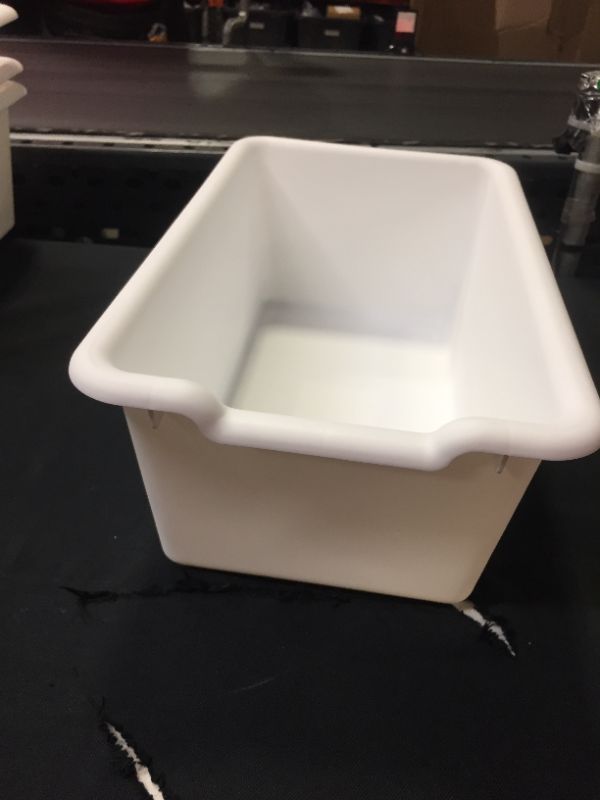 Photo 2 of 4CT PLASTIC STORAGE BIN WHITE - BULLSEYE'S PLAYGROUND