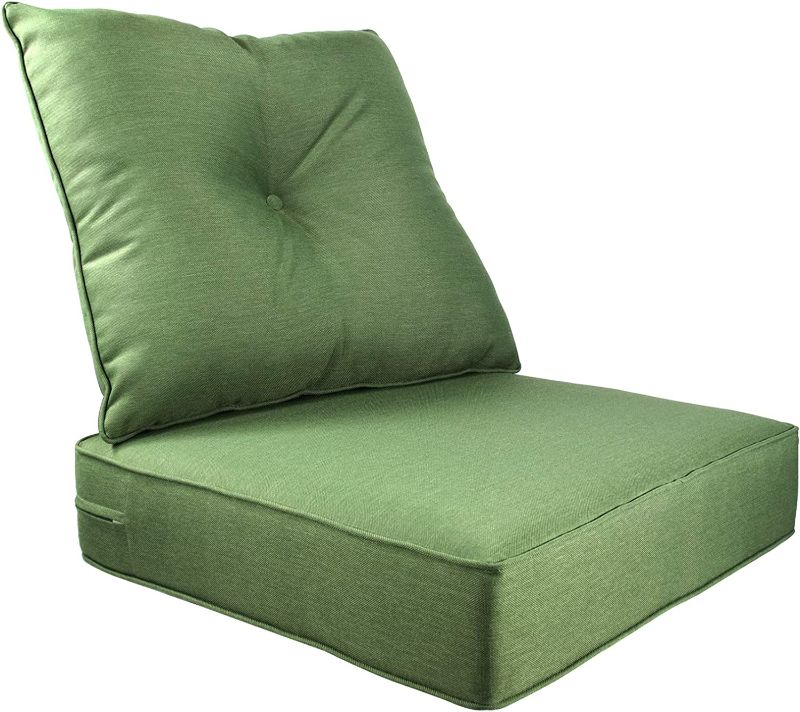 Photo 1 of 2-Piece Fabric Deep Seat Cushion Set, Moss Green