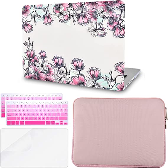 Photo 1 of GIOAWA Compatible with MacBook Air 13 inch 2022 2021 2020 2019 2018 A2337 M1 A2179 A1932 Retina Display+Touch ID Plastic Hard Case + Slim Case + 2 Keyboard Cover + Screen Protector (Peony)