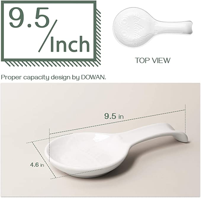 Photo 2 of DOWAN Spoon Rest, White Stovetop Spoon Rest, Owl Spoon Rest for Kitchen Countertop, Kitchen Decor and Accessories, Set of 2